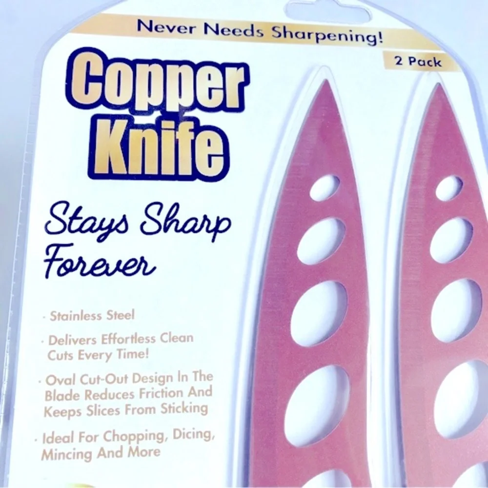 NEW Copper Knife Stainless Steel Stays Sharp Forever 9.75”, 2 Pack x 2 - Picture 3 of 16